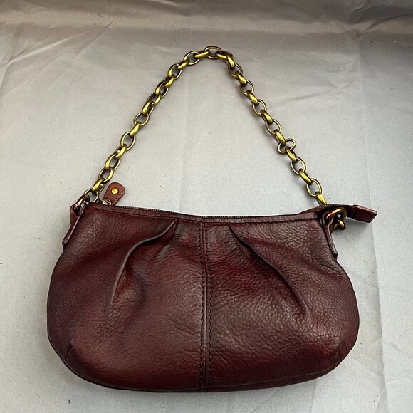 Fossil Tan Brown‎ Leather Mini Chain Shoulder - Picture 2 of 11